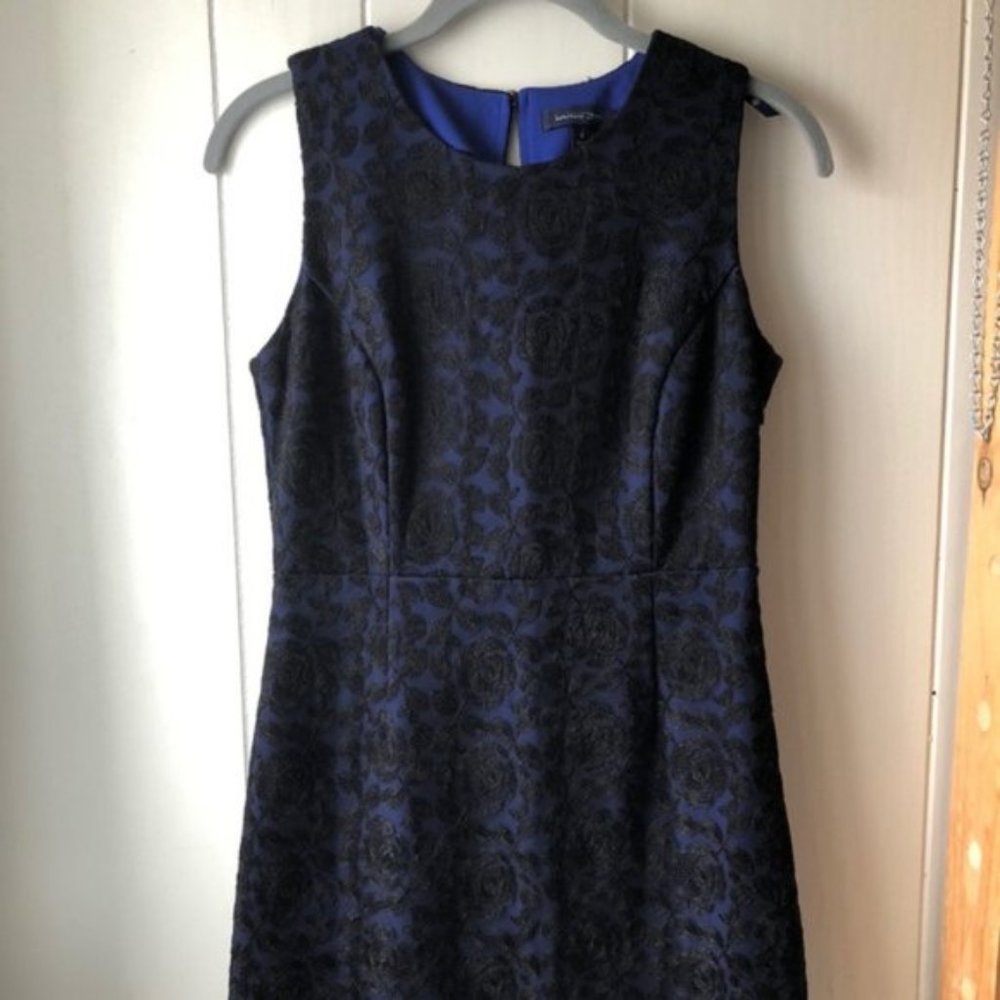 Land's End Blue & Black Sleeveless Embroidered Dress, size 18 Tall
